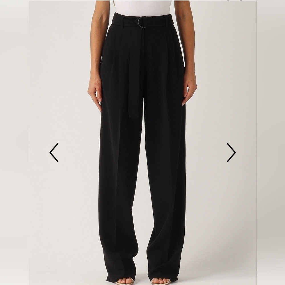 Max Mara Studio Latina cady fabric Belted Tapered trousers In Black Size 4